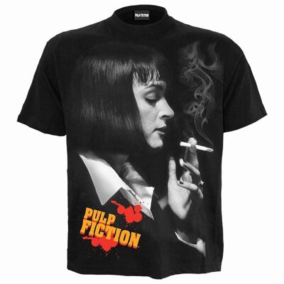 PULP FICTION - SMOKE - T-shirt con stampa frontale nera