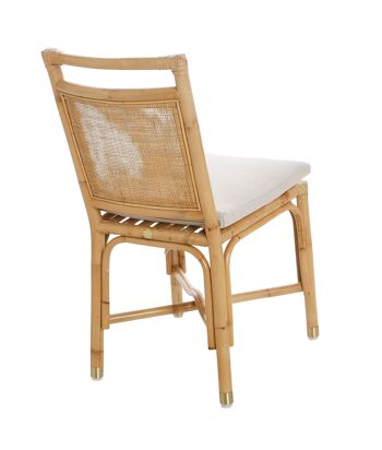 Chaise en rotin et tissu lin Riviera 2