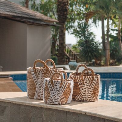 basket | boho laundry basket | Plant basket LAWU made of banana fiber (3 sizes)