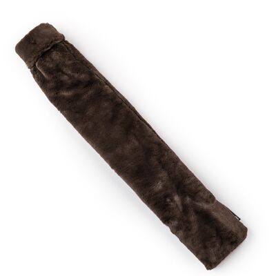 Long Dark Chocolate Hot Water Bottle - Made From Recycled Faux Fur