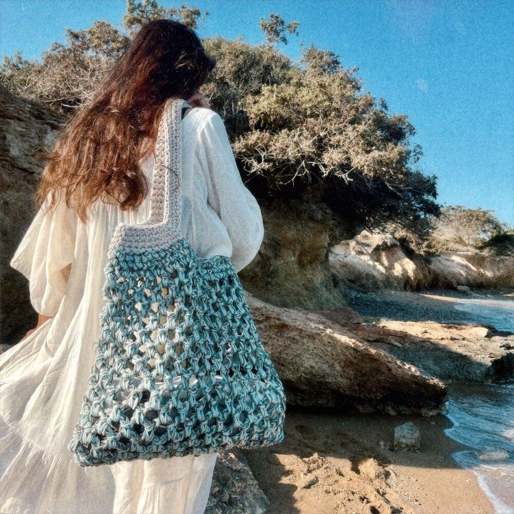 Borsa oversize all'uncinetto "Città del Messico"