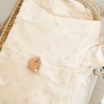 Lightweight maxi swaddle baby blanket - Gold Leaf Gauze