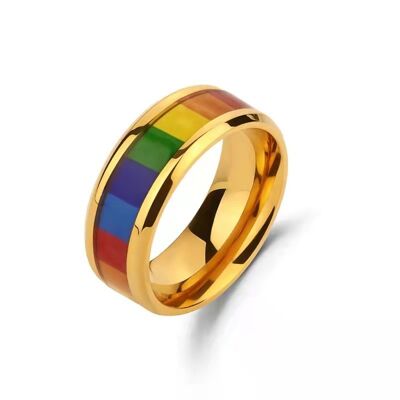 Anello alla moda casual arcobaleno LGBT