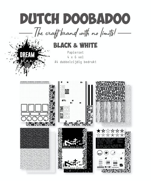 DDBD Planner paper set black & white A4 (6x4=24 pcs)