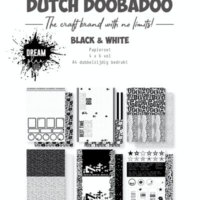 DDBD Planner set de papel blanco y negro A4 (6x4=24 uds)