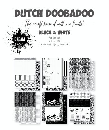 DDBD Planner paper set noir & blanc A4 (6x4=24 pcs)