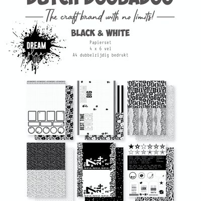 DDBD Planerpapier-Set schwarz-weiß A4 (6x4=24 Stück)