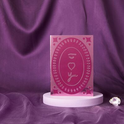Ojo te amo (rosa) | Tarjeta de San Valentín de lujo