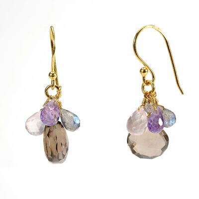 "Grapes" earrings, topaz