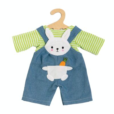 Dungarees with striped shirt "Bunny Lou", size 35-45cm