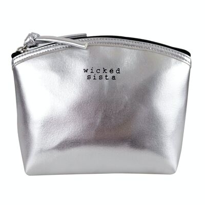 Neceser de cosméticos Silver Oval Top Bag