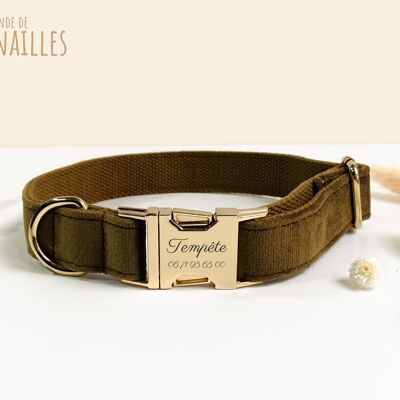 Brown Velvet Dog Collar