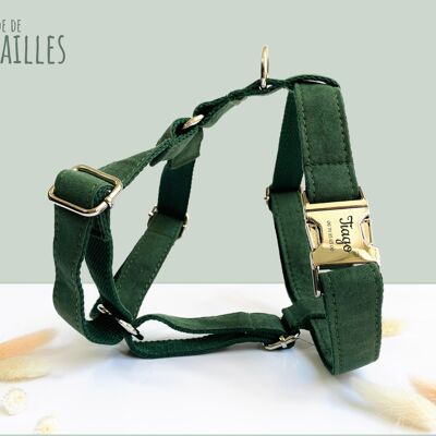 Fir Green Cotton Dog Harness