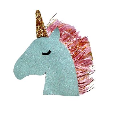 Clip Licorne Coton Bleu