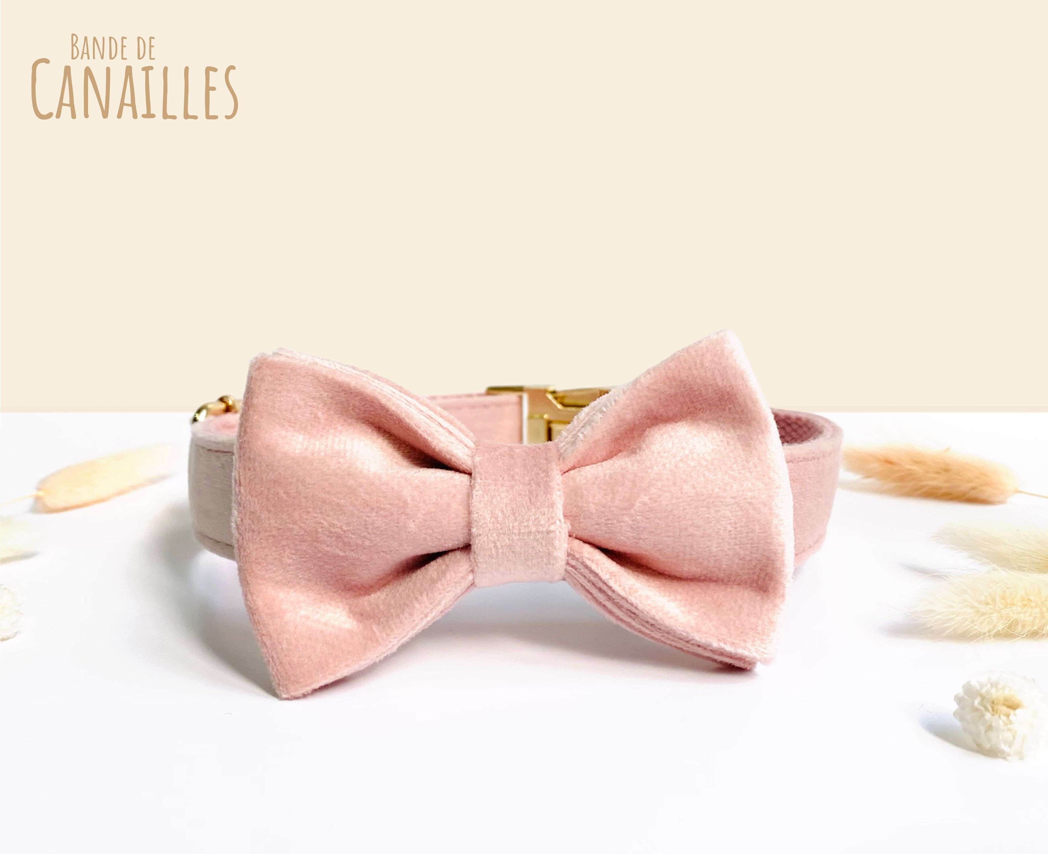 Pajarita Terciopelo Liso Rosa