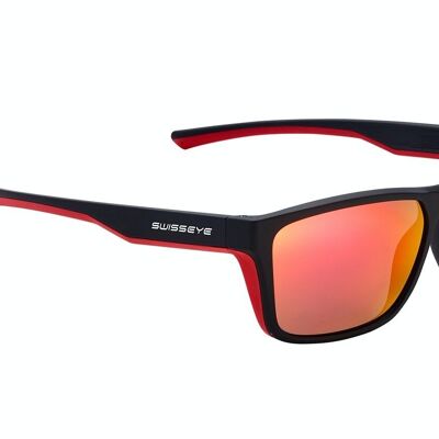 14761 Gafas deportivas Fly - negro mate / rojo