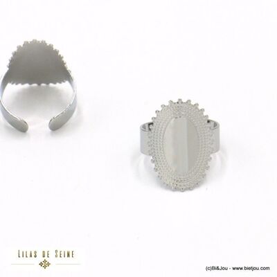 Gran anillo barroco rococó de acero inoxidable para mujer 0422028
