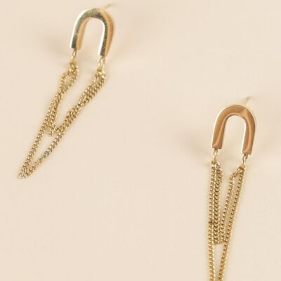 Earrings with double chain