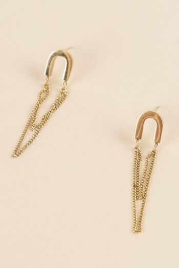 Boucles d'oreilles avec double chaîne 1