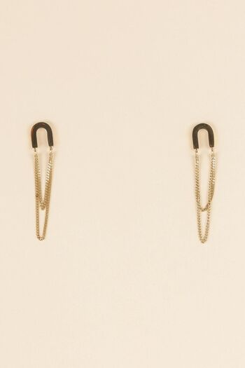 Boucles d'oreilles avec double chaîne 2