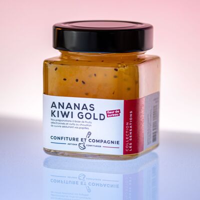 Ananas-Kiwi-Gold-Holunderblüten-Marmelade – 130 g