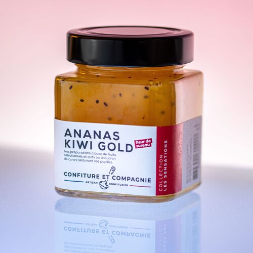 Confiture Ananas Kiwi Gold Fleur de Sureau - 250g