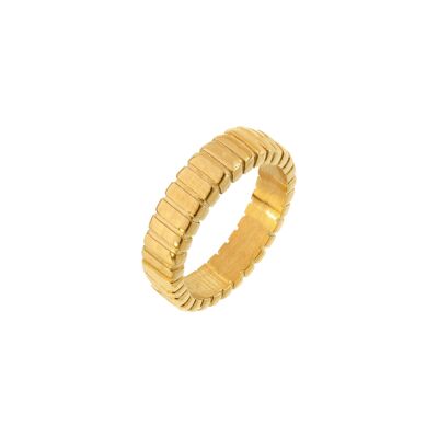 Striped Ring Bold Gold - 56