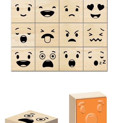 Kit di timbri per bambini "Emozioni"