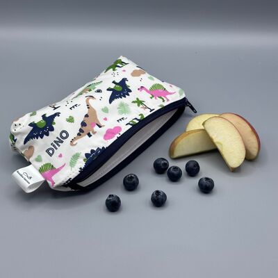 Reusable Snack Bag- Navy Dinosuar Design