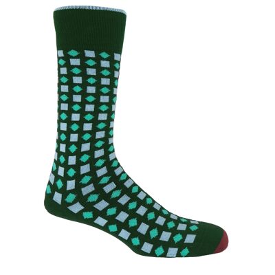 Chaussettes homme losanges - vert