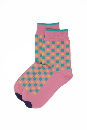 Chaussettes Femme Diamants - Rose 3