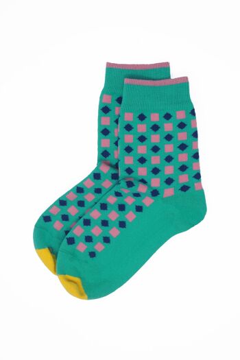 Chaussettes Femme Diamants - Sarcelle 3