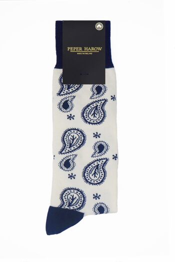 Chaussettes Homme Paisley - Crème 2