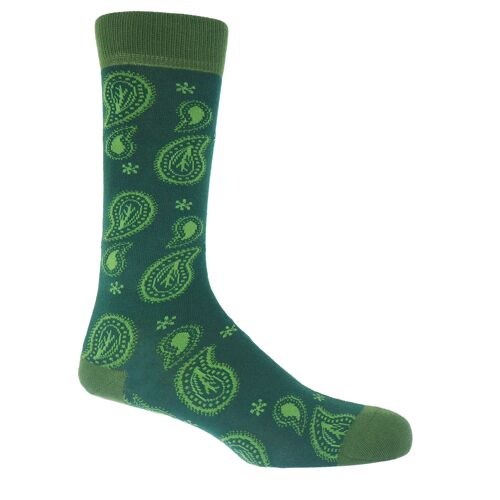 Paisley Men's Socks - Green