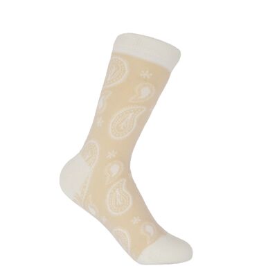 Paisley Women's Socks - Beige