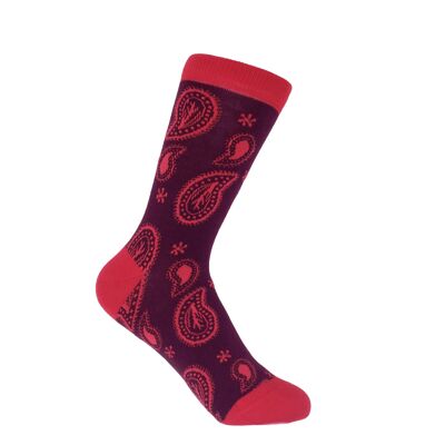 Paisley Women's Socks - Burgundy