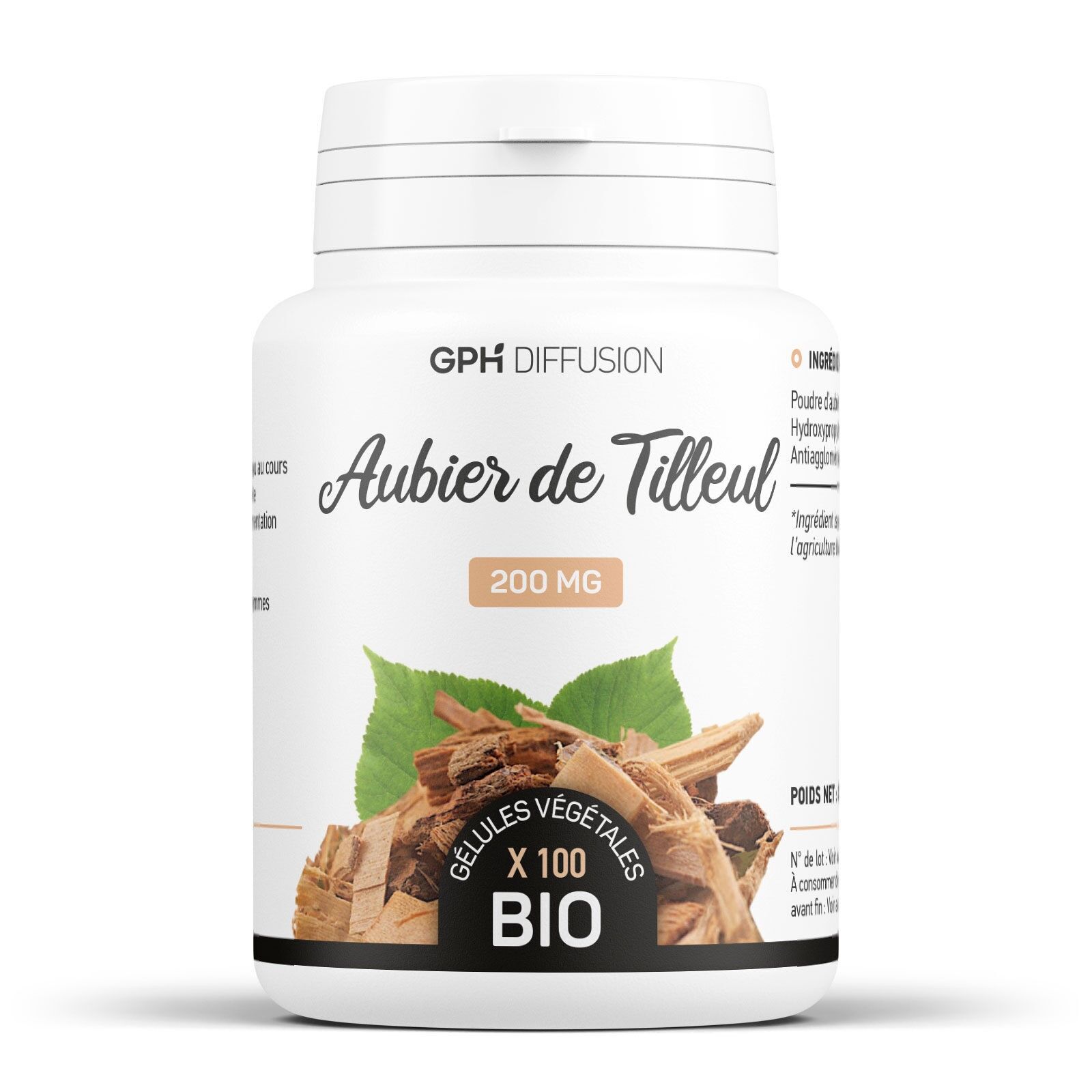 Alburno di tiglio biologico - 200 mg - 100 capsule vegetali