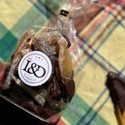 Candied ginger mi-choco noir