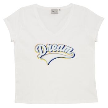 Tee-shirt Manches Courtes BLUE DREAM Blanc Vintage 1
