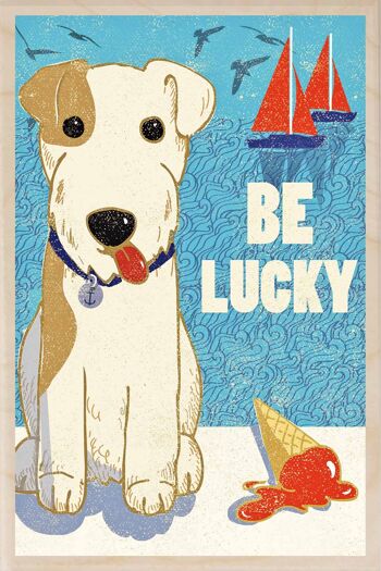 Carte postale en bois BE LUCKY Seaside Card 1