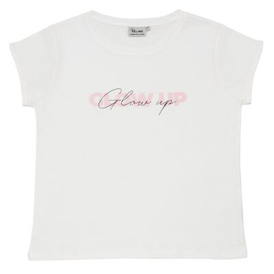 Tee-shirt Manches Courtes GLOW UP Blanc Vintage