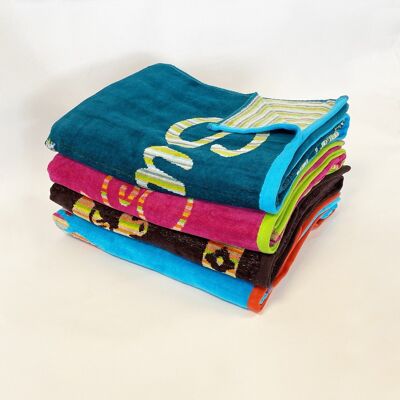 Beach towels pack LIXO Collection 90x160cm 400gm² Jacquard velvet sponge