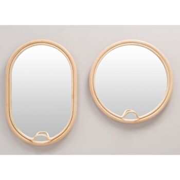 Miroir rotin design LASSO ovale 1