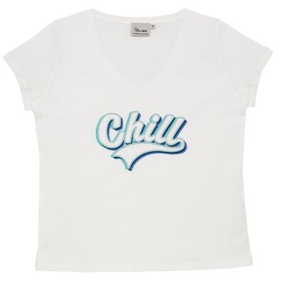 Tee-shirt Manches Courtes CHILL Blanc Vintage
