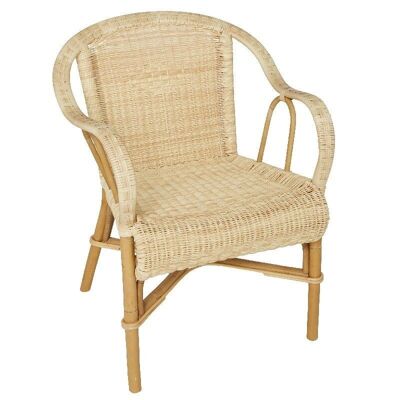 Armchair in rattan and woven resin Guinguette