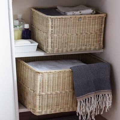 Natural rattan storage baskets