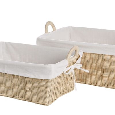 Natural rattan laundry basket