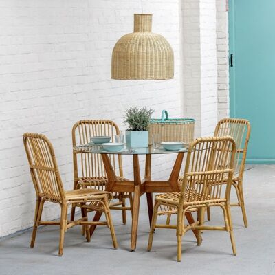 Valérie Vintage Stuhl aus natürlichem Rattan