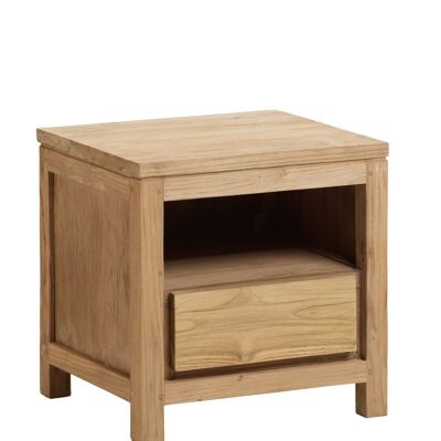 Brushed recycled teak bedside table