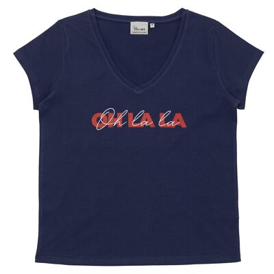 T-Shirt Kurzarm OH LA LA Weiß Vintage